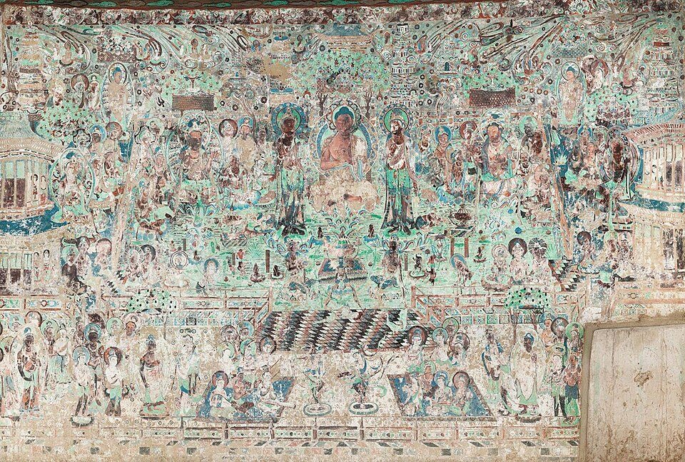 Western Pure Land mural on the south wall of Mogao Cave220